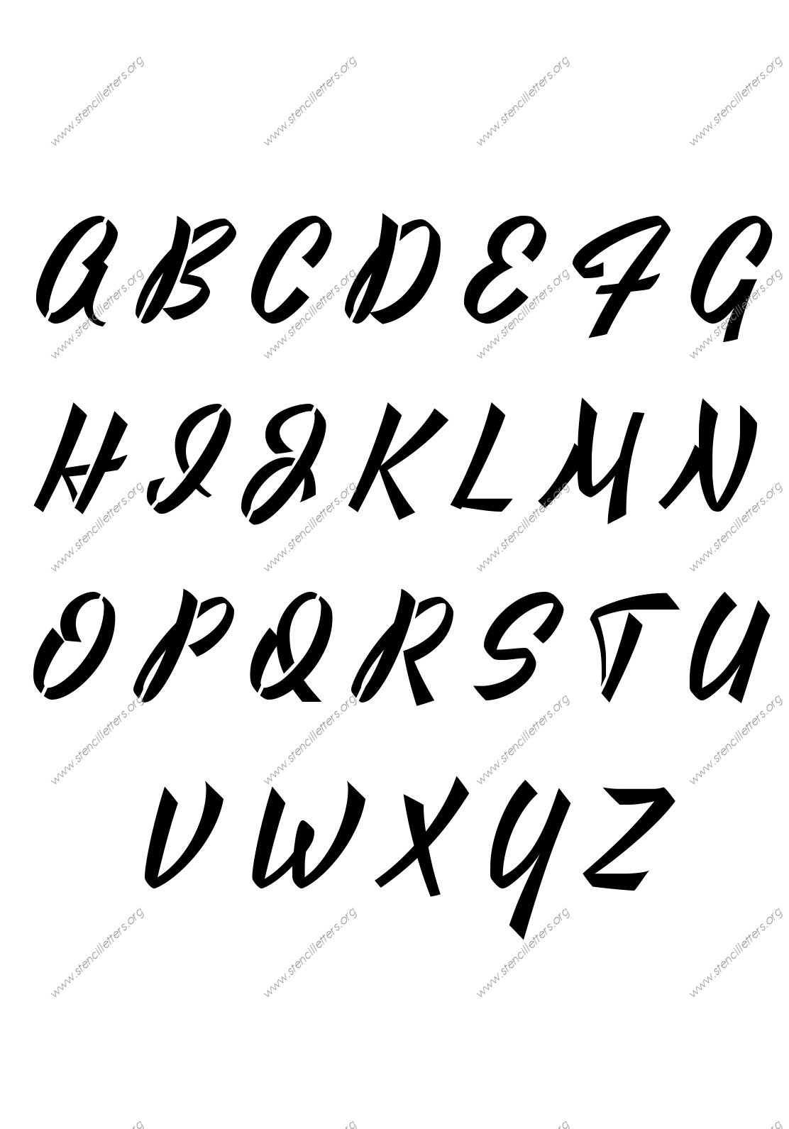 1940s Brushed Cursive Stencil Letter Set