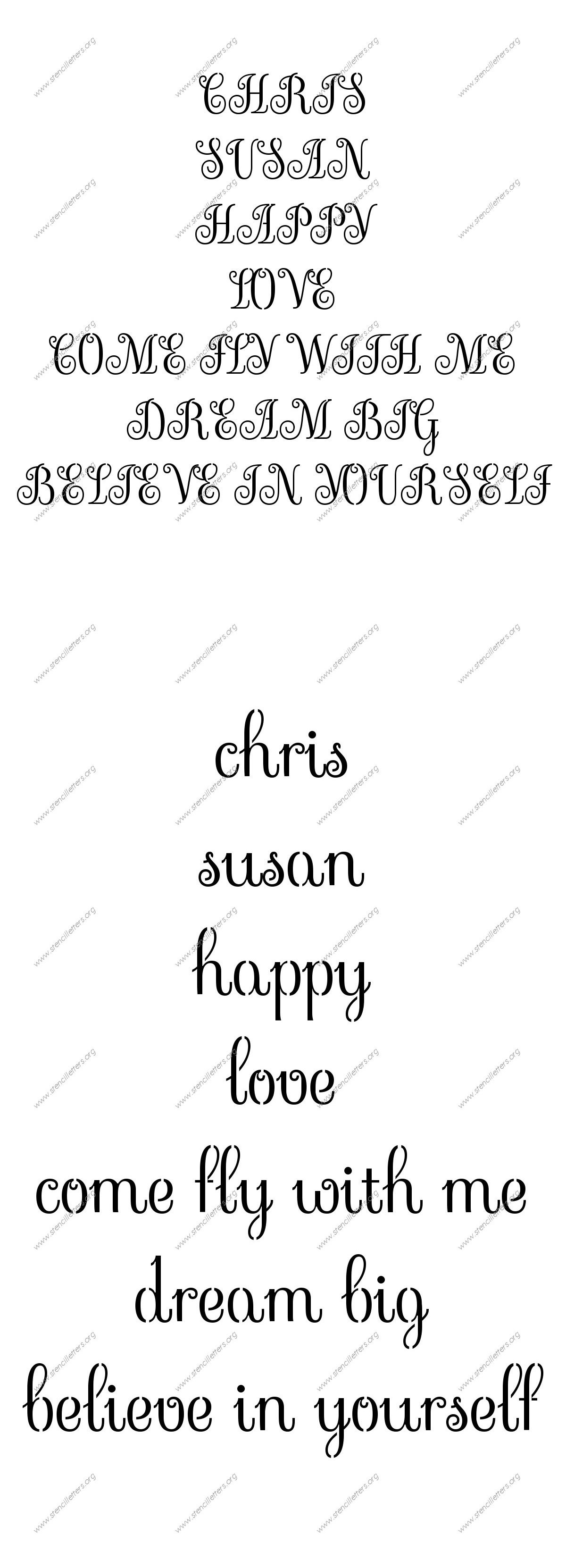 Exquisite Fine Cursive Names, Words, Phrases samples