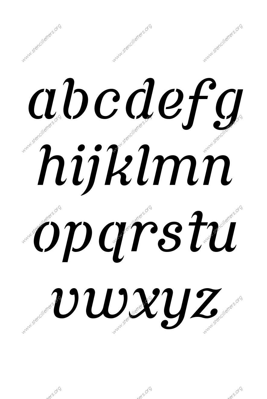 Grand Ornamental Cursive A to Z lowercase letter stencils