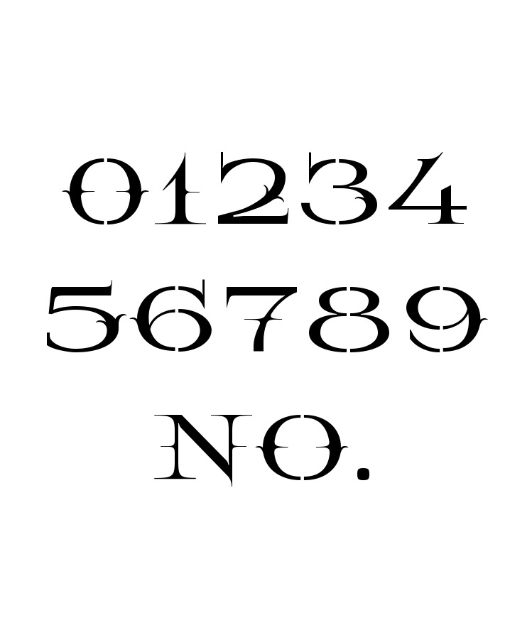 All Caps Decorative Number Stencil