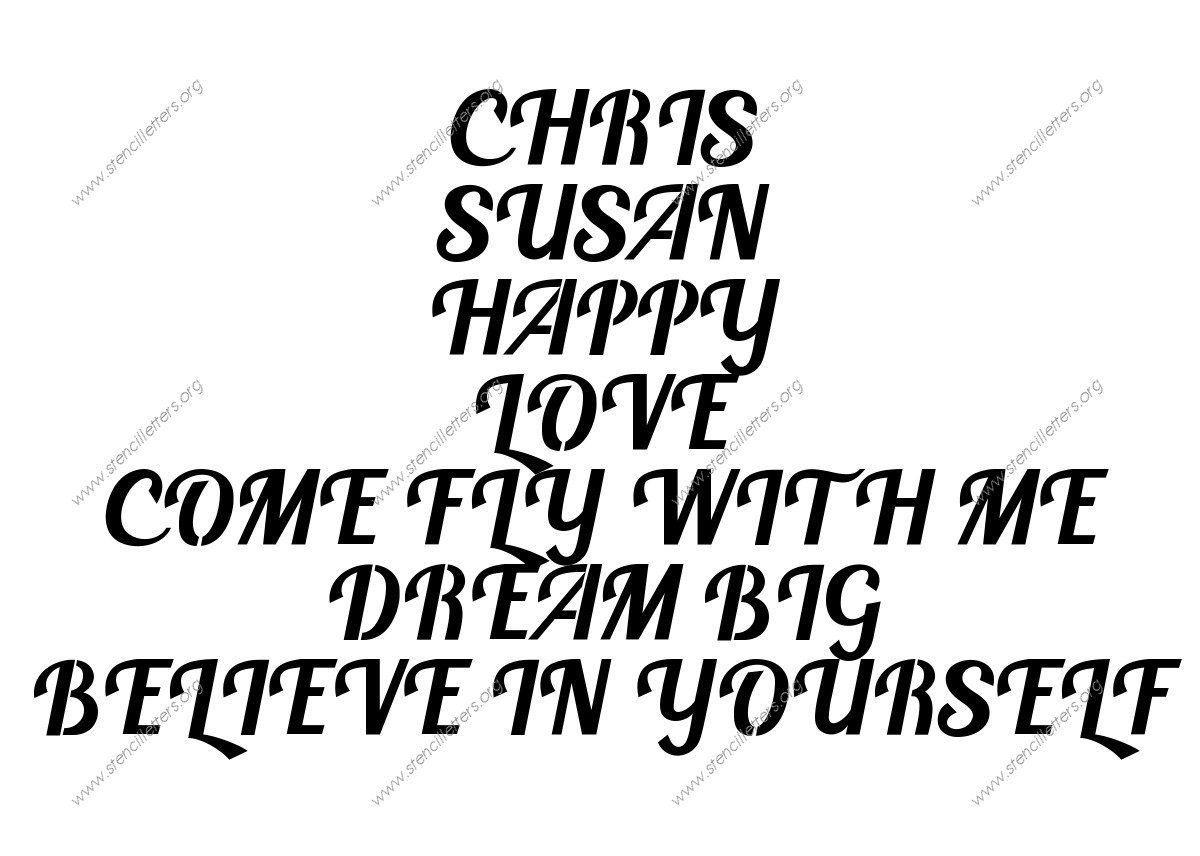 Script Calligraphy Names, Words, Phrases samples