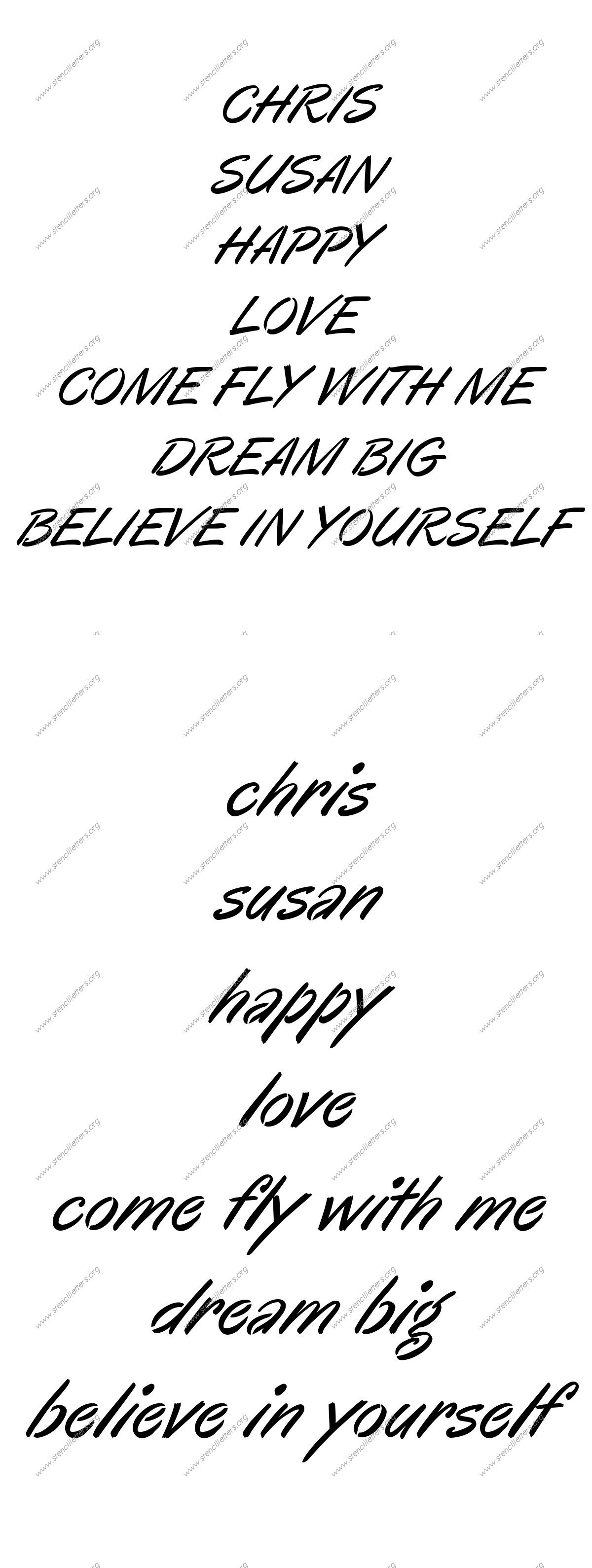 Cartoon Calligraphy Names, Words, Phrases samples