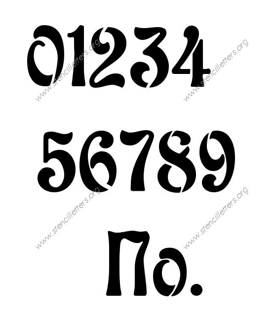 Decorative Art Nouveau Number Stencil