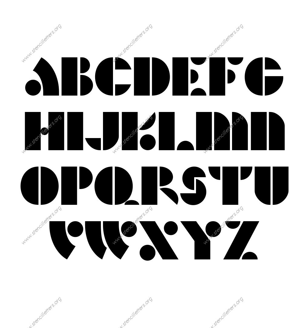Art Deco Bold Stencil Letter Set