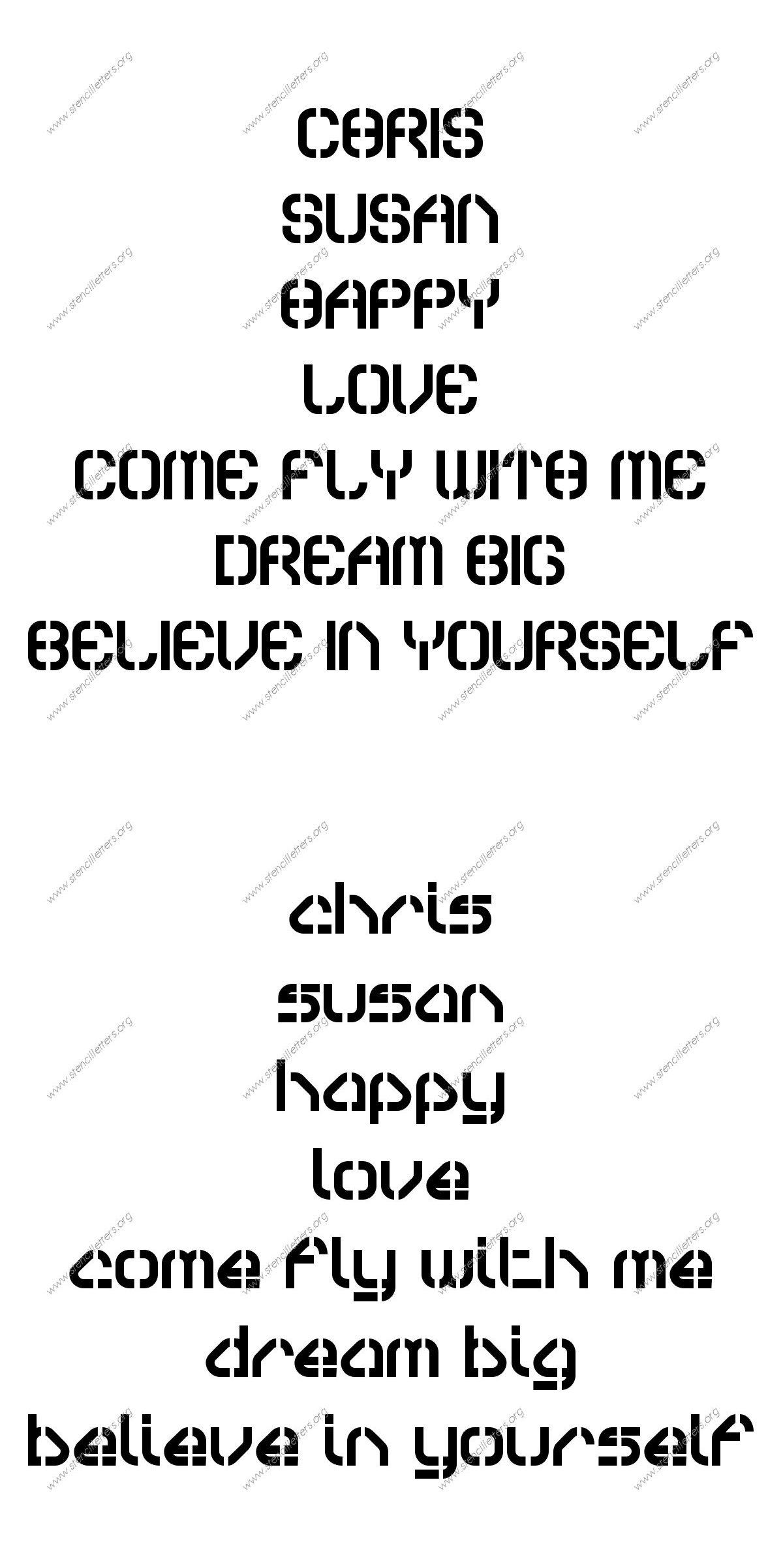 Square Futuristic Names, Words, Phrases samples