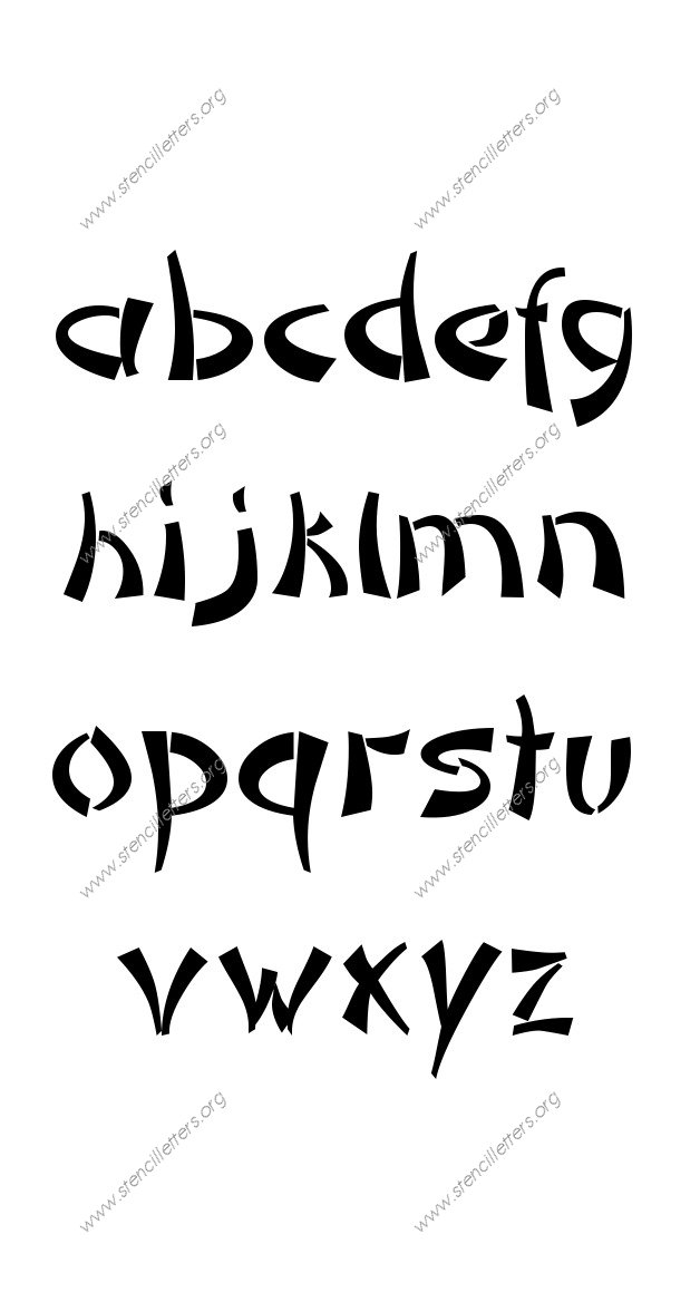 Asian Novelty a to z lowercase letter stencils