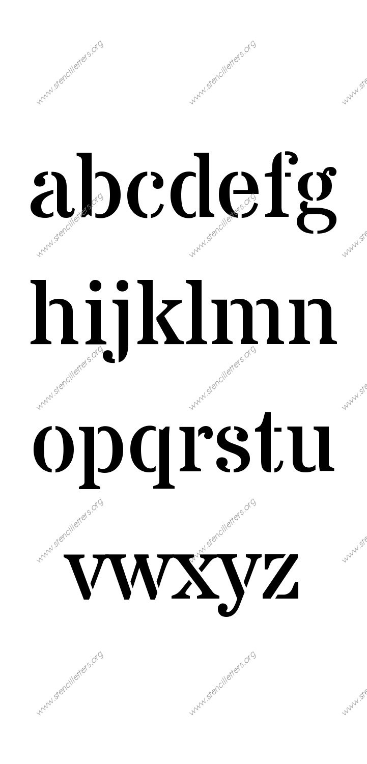 Industrial Army A to Z lowercase letter stencils