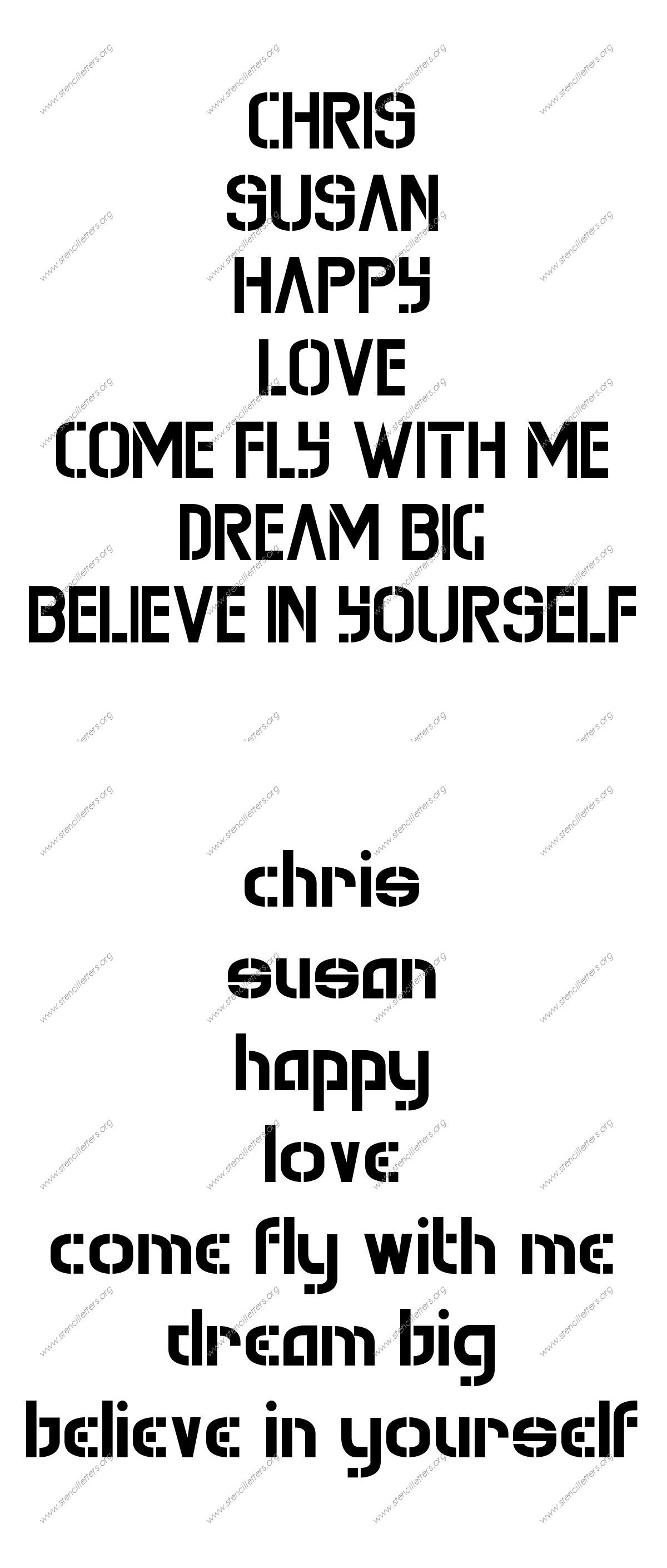 Contemporary Modern Names, Words, Phrases samples