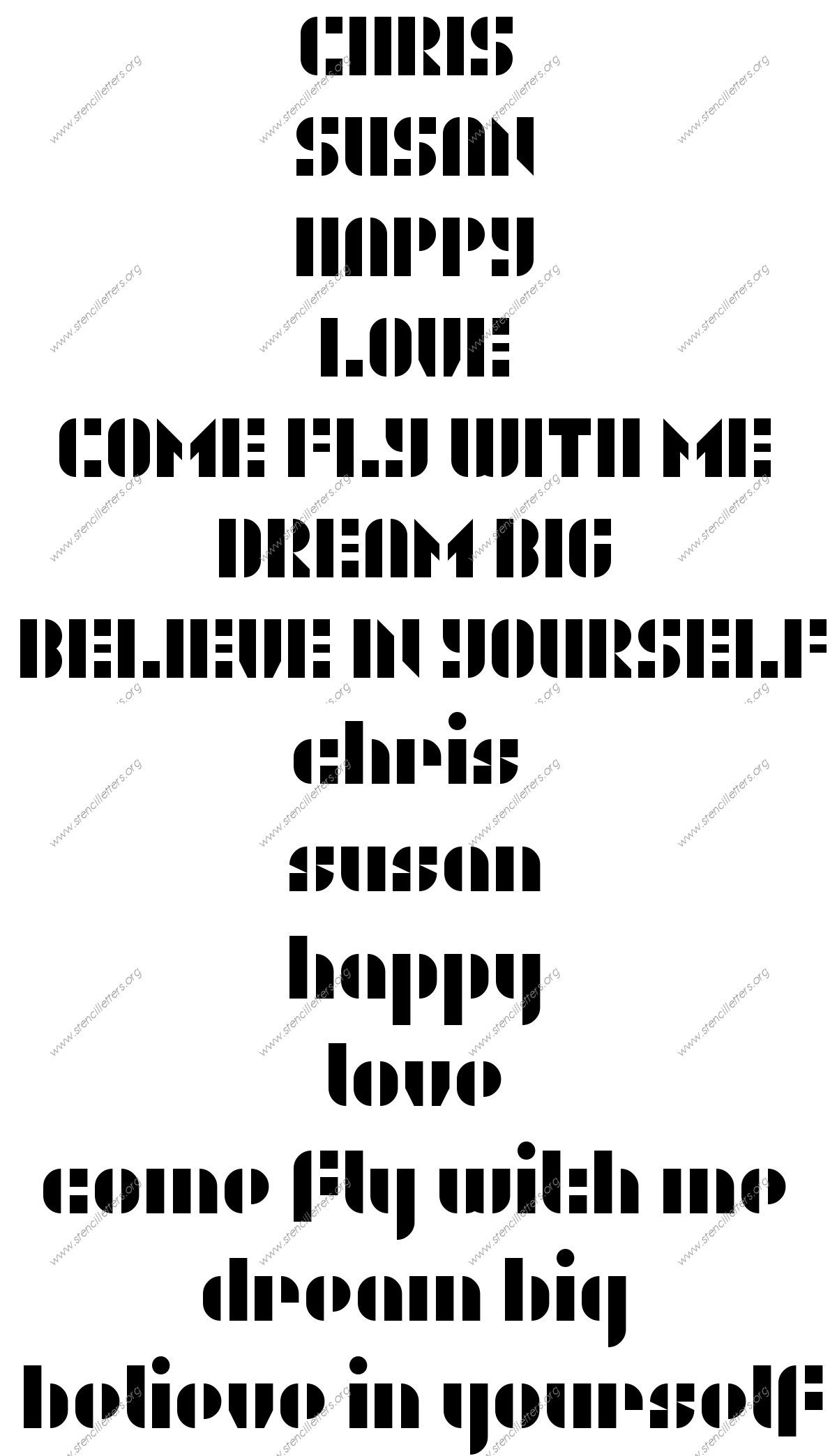 Rounded Decorative Names, Words, Phrases samples