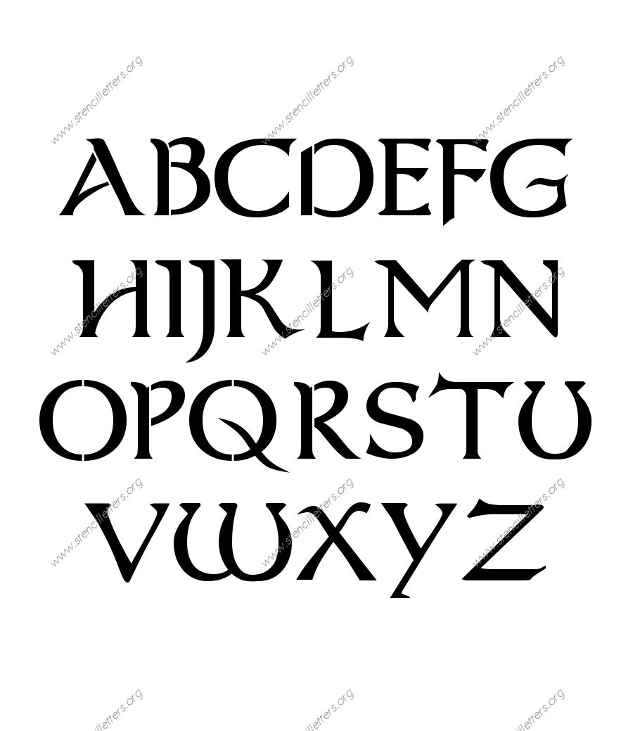Celtic Fantasy Stencil Letter Set