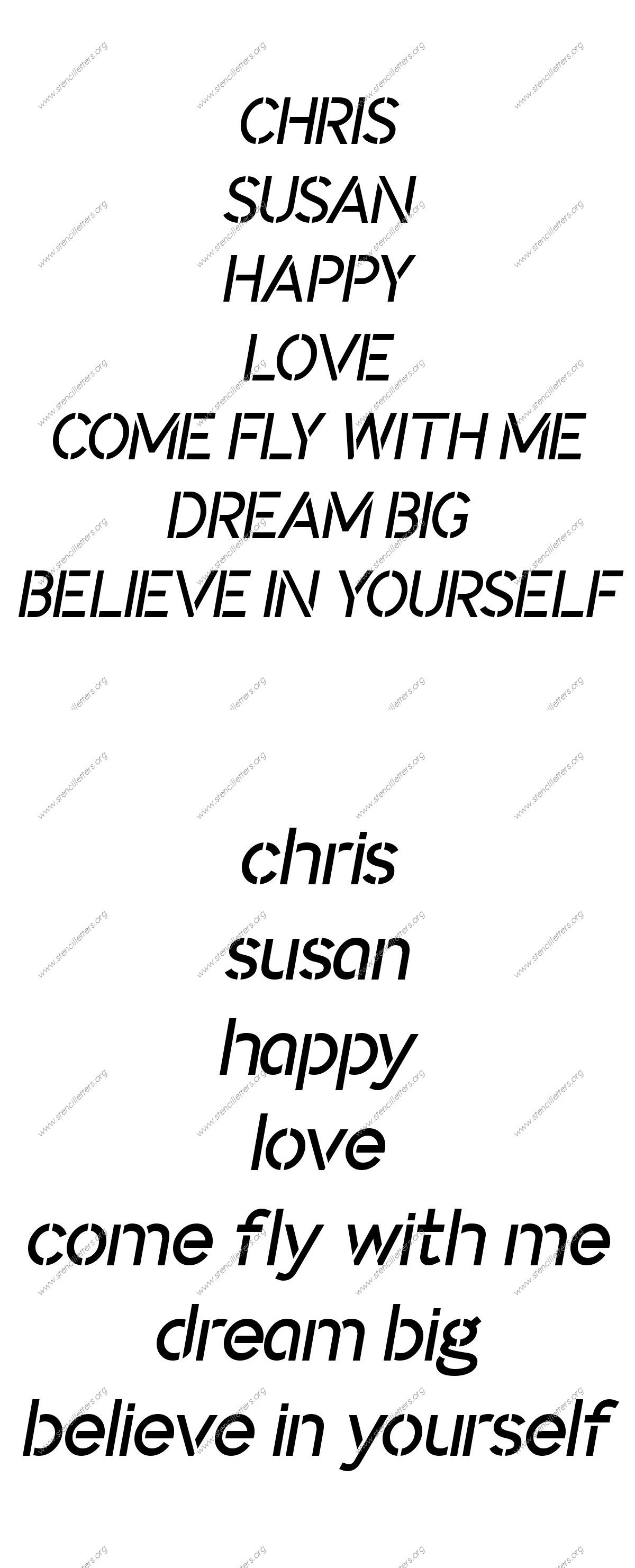 Plain Modern Names, Words, Phrases samples