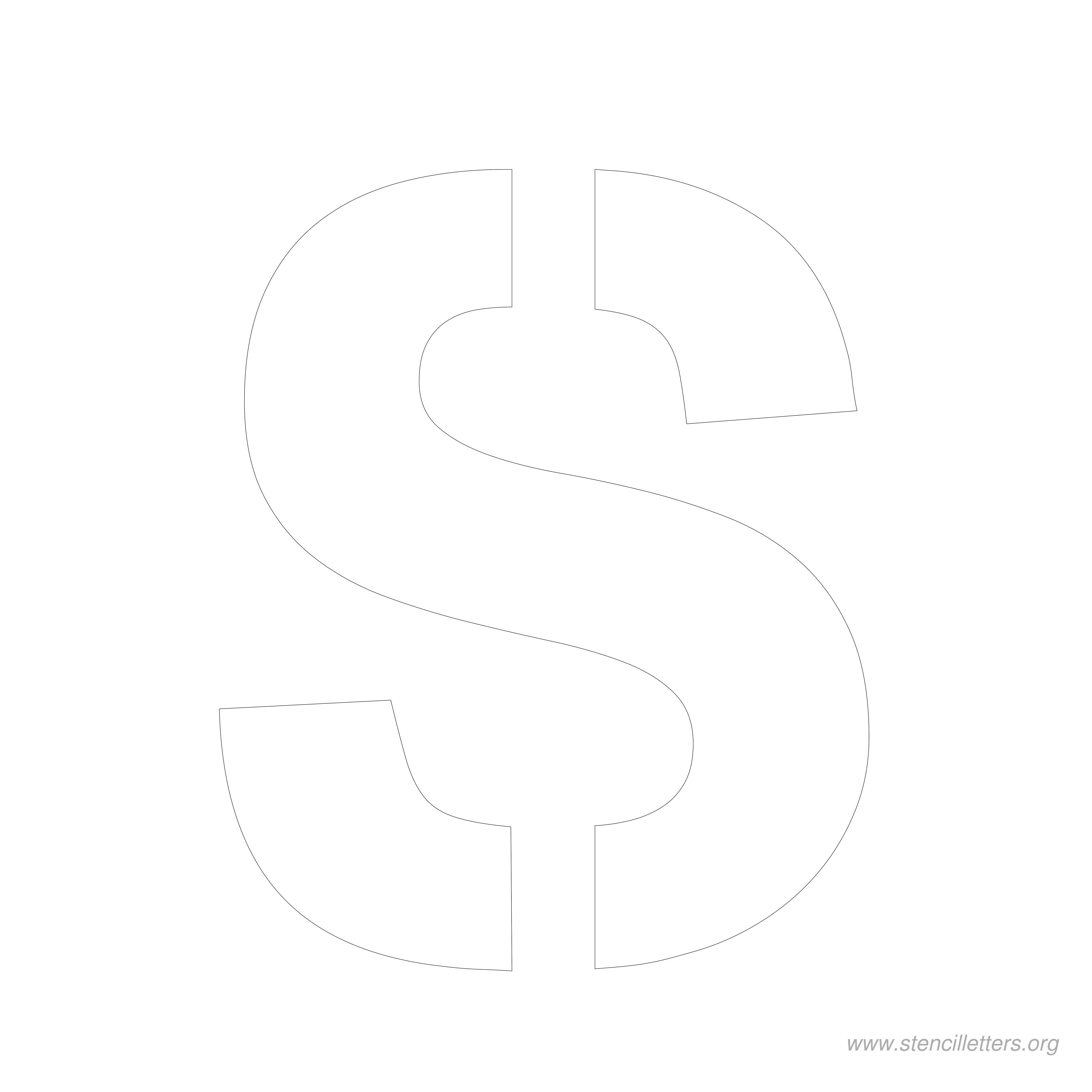 8 inch stencil letter s