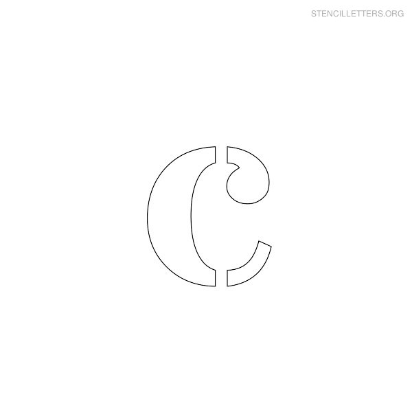 Stencil Letter Lowercase C
