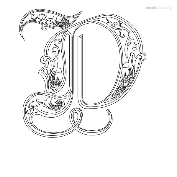 Stencil Letter Decorative D