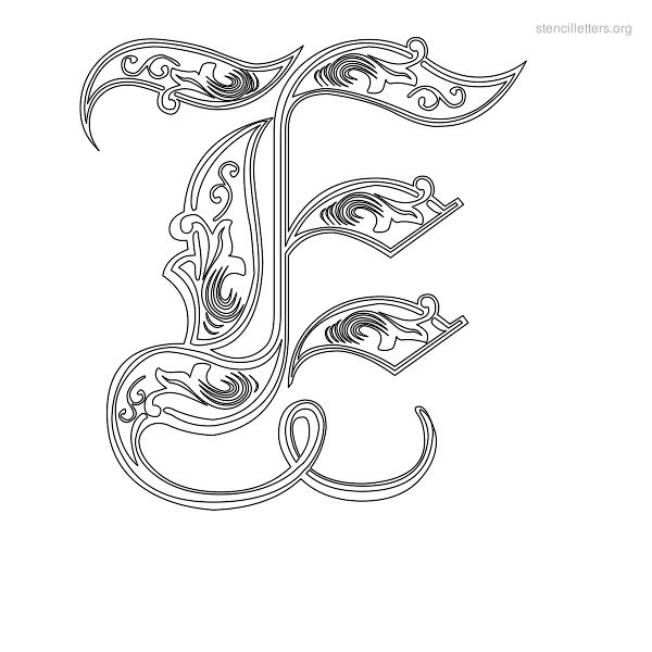 Stencil Letter Decorative E Stencil Letter Decorative E