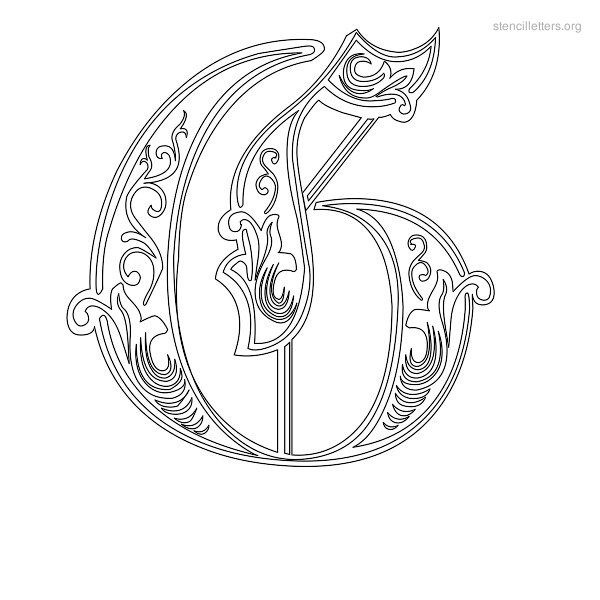 Stencil Letter Decorative G Stencil Letter Decorative G