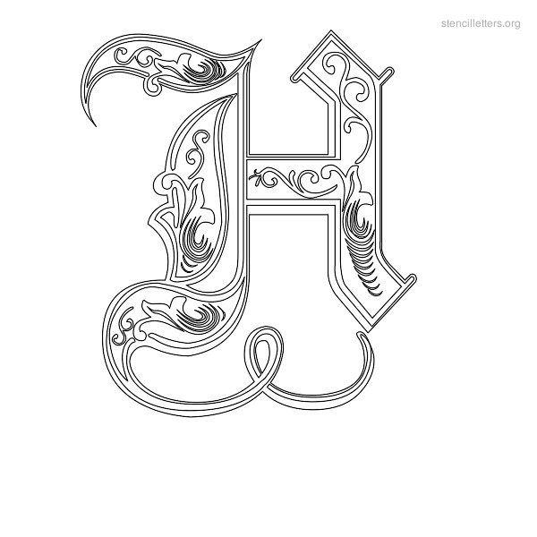 Stencil Letter Decorative H Stencil Letter Decorative H