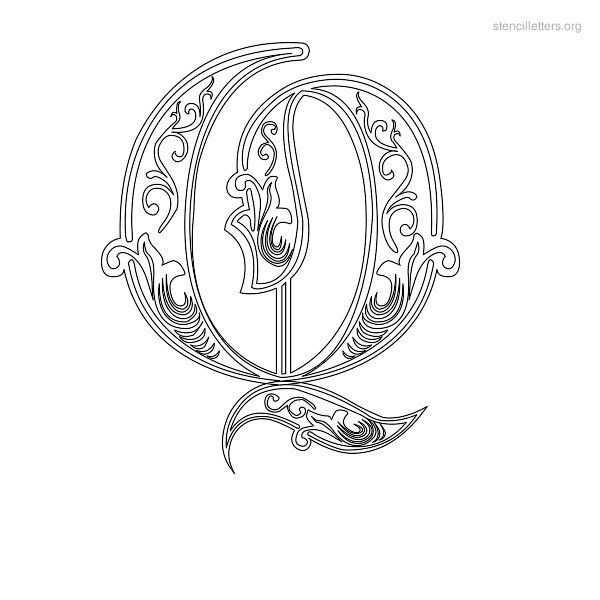 Stencil Letter Decorative Q Stencil Letter Decorative Q