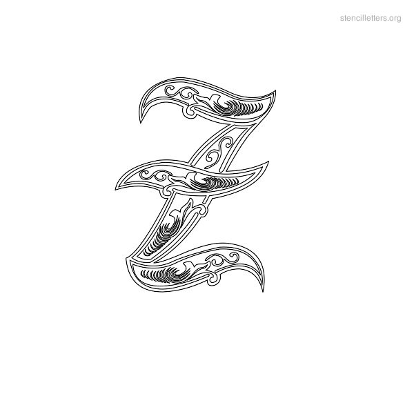 Stencil Letter Decorative Z Stencil Letter Decorative Z