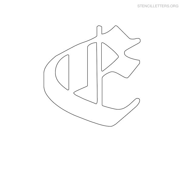 Stencil Letter Old English E Stencil Letter Old English E