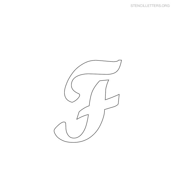 Stencil Letter Cursive F Stencil Letter Cursive F