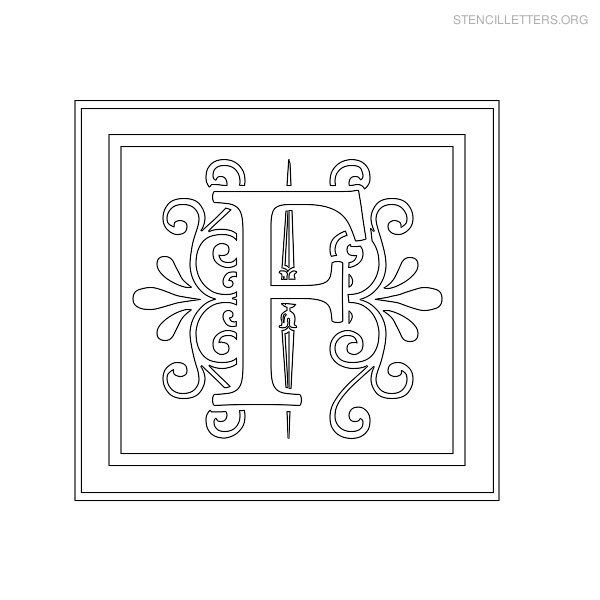 Stencil Letter Decorative F Stencil Letter Decorative F