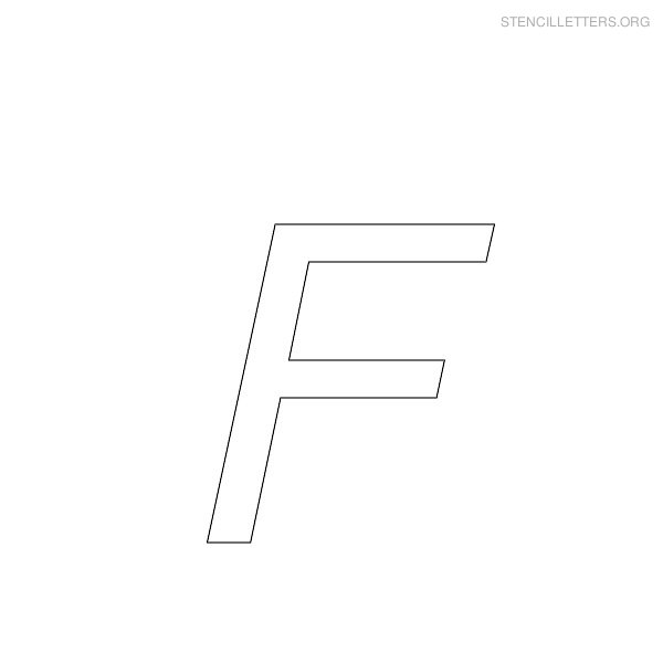 Stencil Letter Italic F Stencil Letter Italic F