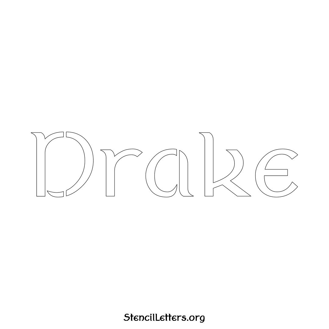 Drake name stencil in Ancient Lettering