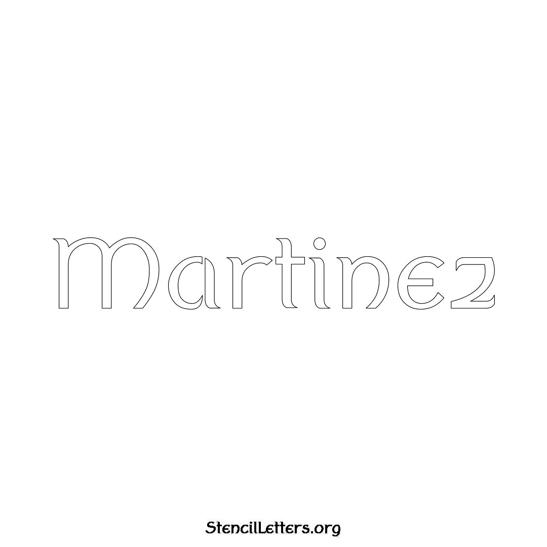 Martinez name stencil in Ancient Lettering