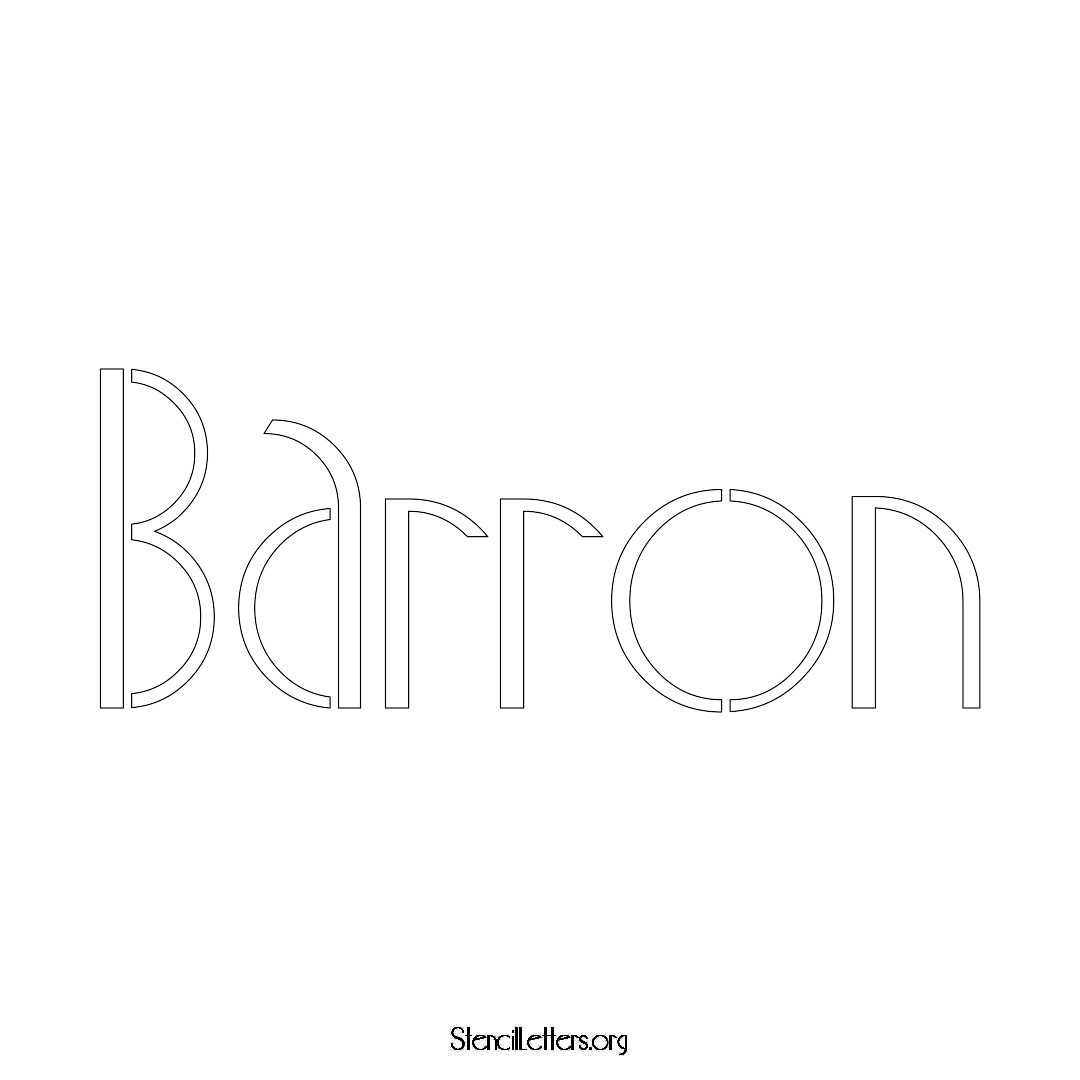 Barron name stencil in Art Deco Lettering