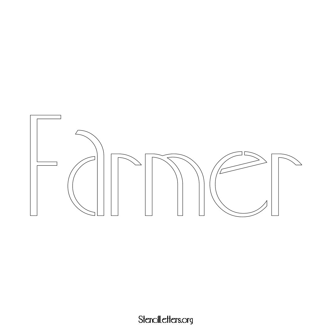 Farmer name stencil in Art Deco Lettering