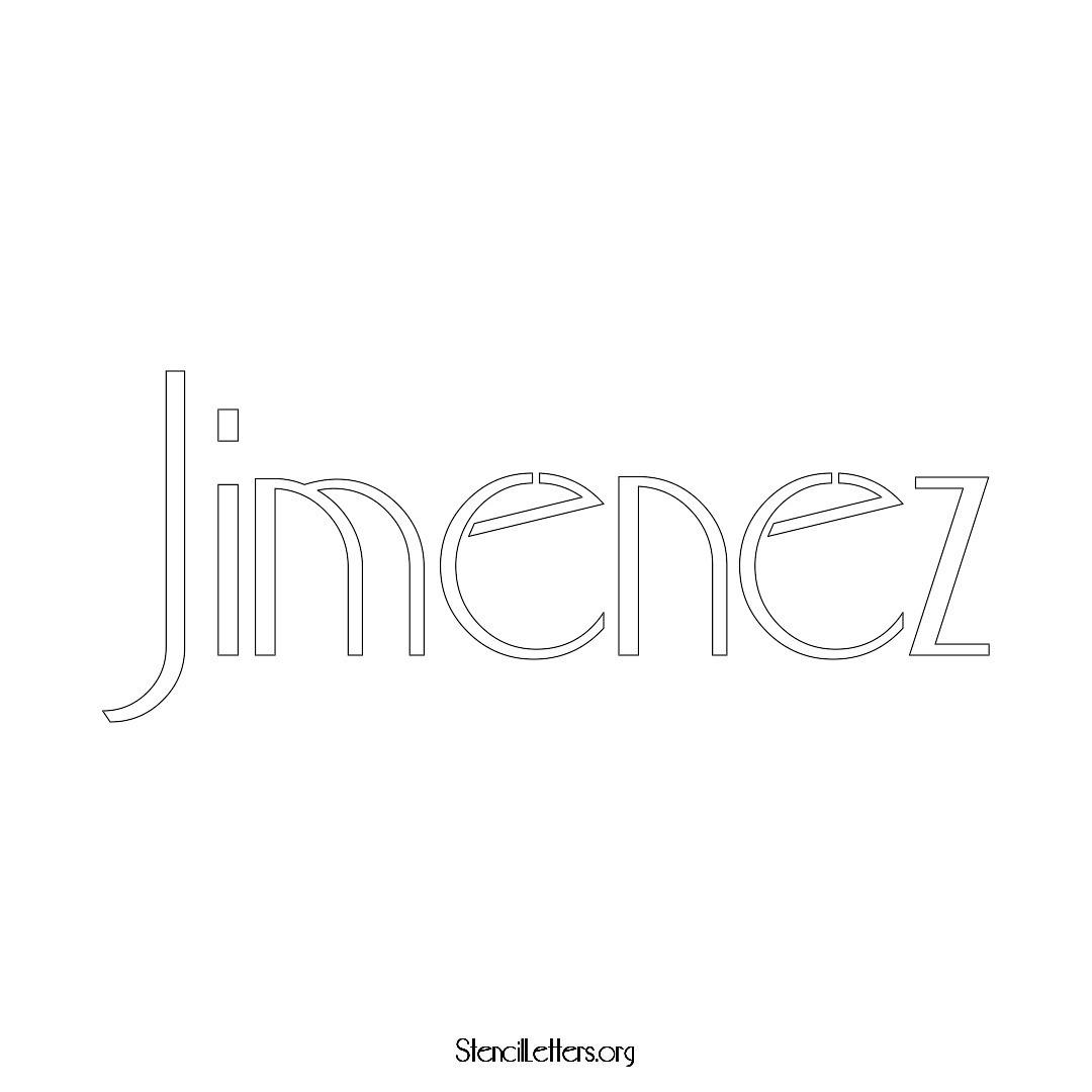 Jimenez name stencil in Art Deco Lettering