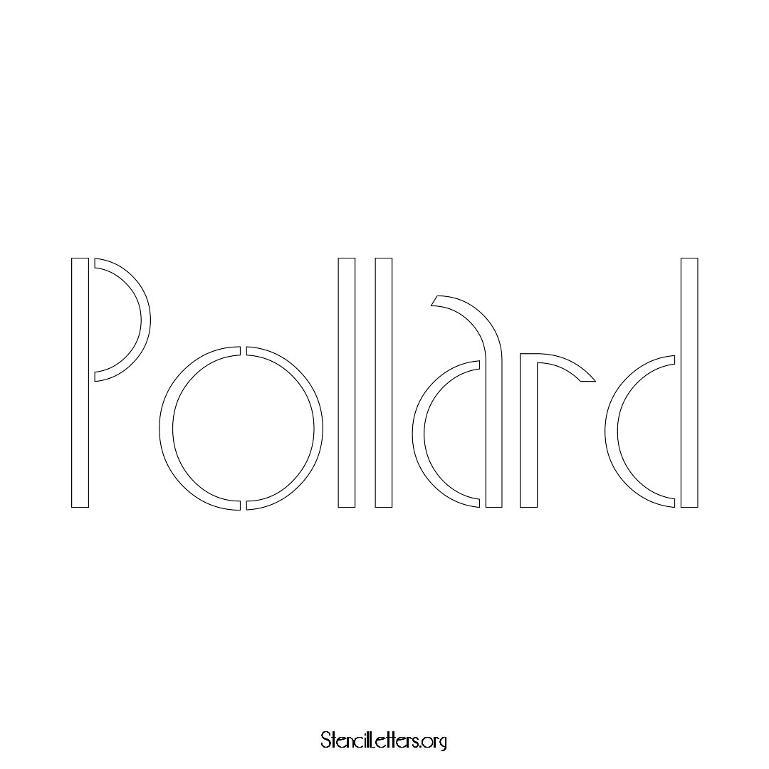 Pollard name stencil in Art Deco Lettering