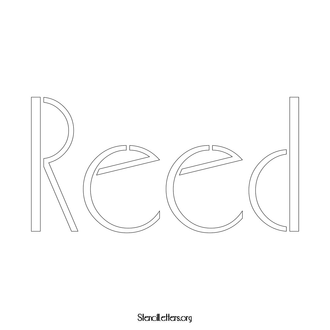 Reed name stencil in Art Deco Lettering