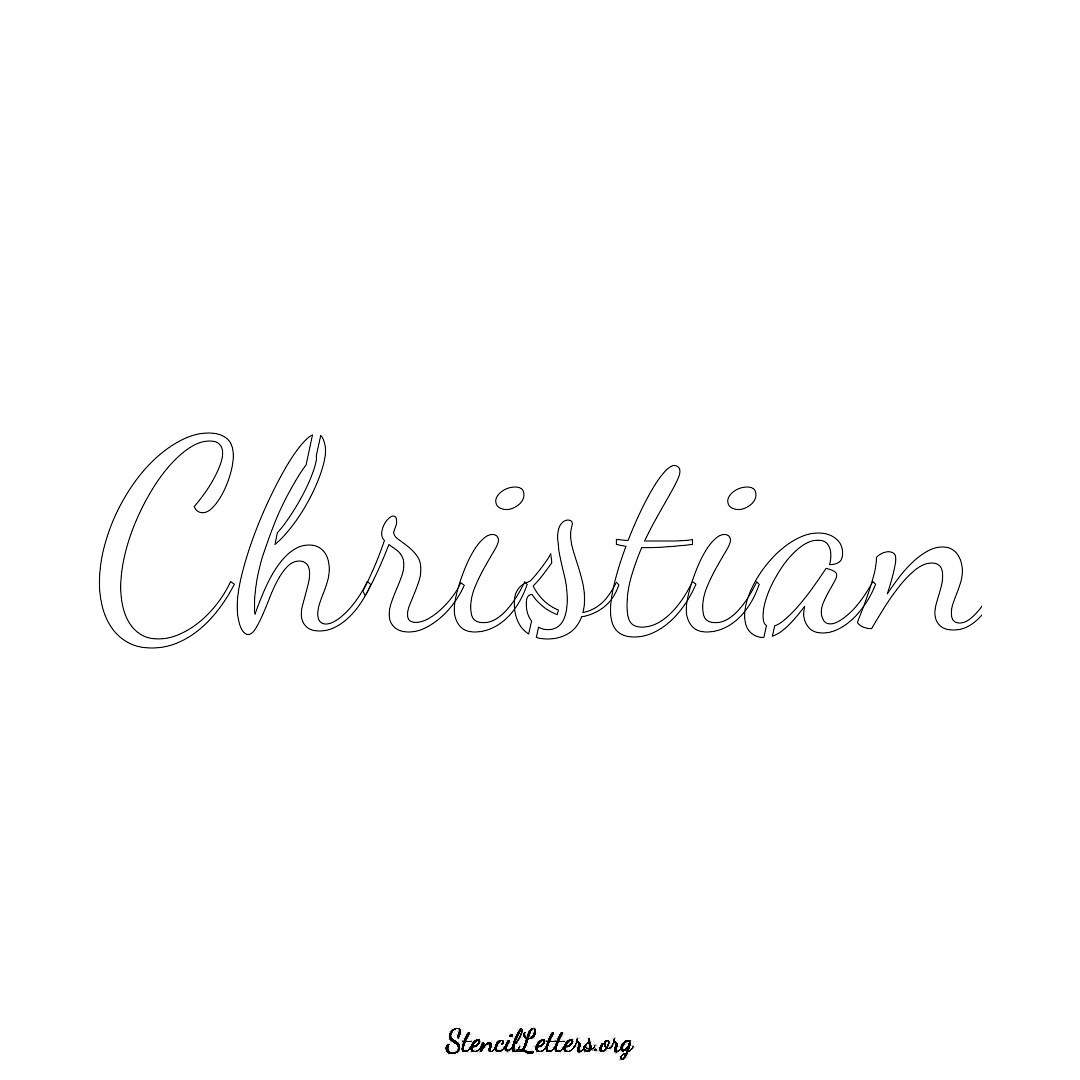 Christian name stencil in Cursive Script Lettering