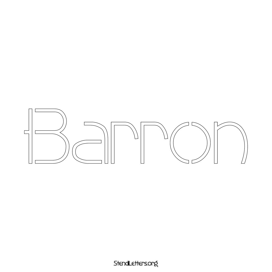 Barron name stencil in Simple Elegant Lettering