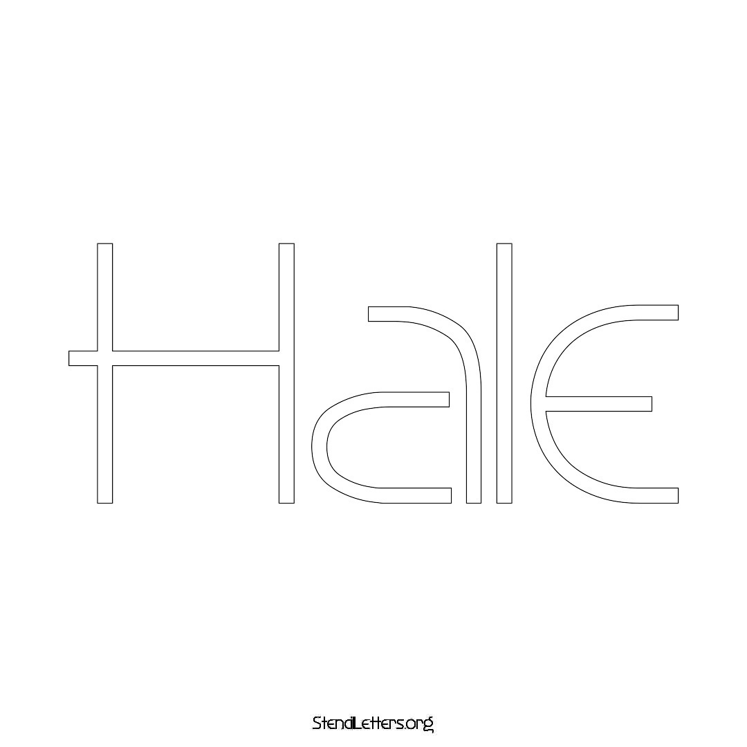 Hale name stencil in Simple Elegant Lettering
