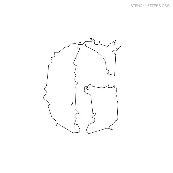 Stencil Letter Bubble G Stencil Letter Bubble G