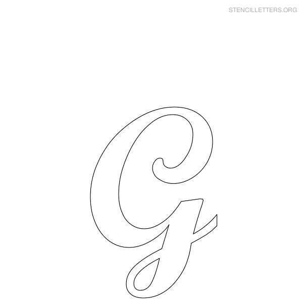Stencil Letter Cursive G Stencil Letter Cursive G