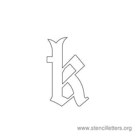 lowercase gothic stencil letter k lowercase gothic stencil letter k