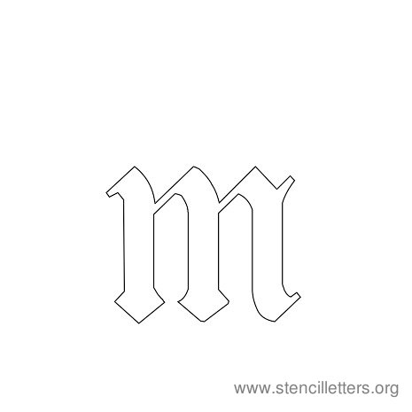 lowercase gothic stencil letter m lowercase gothic stencil letter m