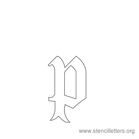 lowercase gothic stencil letter p lowercase gothic stencil letter p
