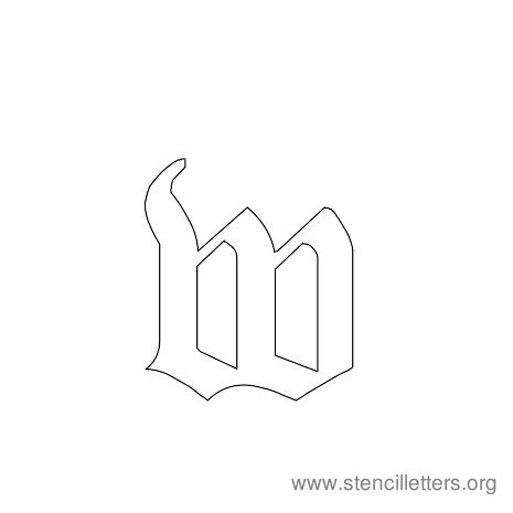 lowercase gothic stencil letter w lowercase gothic stencil letter w