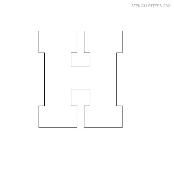 Stencil Letter Block H Stencil Letter Block H