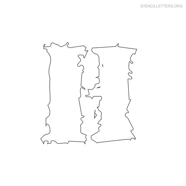 Stencil Letter Bubble H Stencil Letter Bubble H