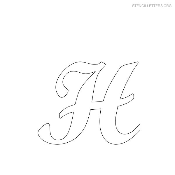 Stencil Letter Cursive H Stencil Letter Cursive H