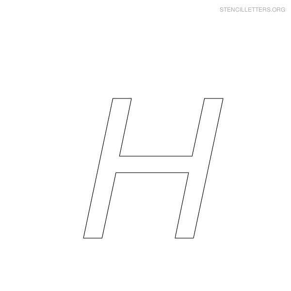 Stencil Letter Italic H Stencil Letter Italic H