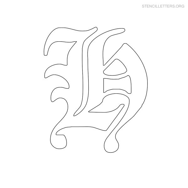 Stencil Letter Old English H Stencil Letter Old English H