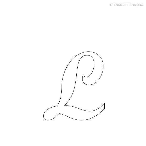 Stencil Letter Cursive L Stencil Letter Cursive L
