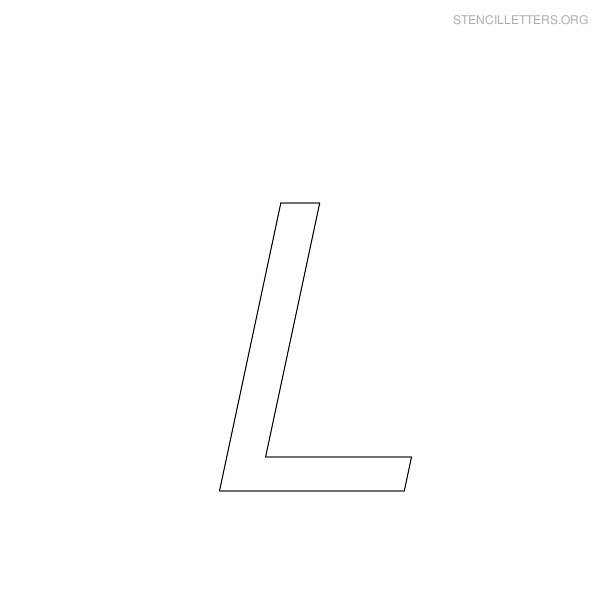 Stencil Letter Italic L Stencil Letter Italic L